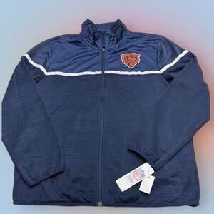 CHICAGO BEARS NFL Men’s Large Blue HUDDLE TRACK JACKET